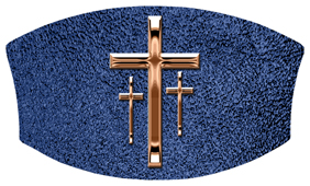 DNSWILL 517 BZ SH BL Bronze 3 Crosses Shimmer Blue Background